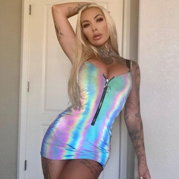 Dolls Kill Dresses & Skirts - 🆕Dolls Kill "Spectral Frequency"Reflective Dress